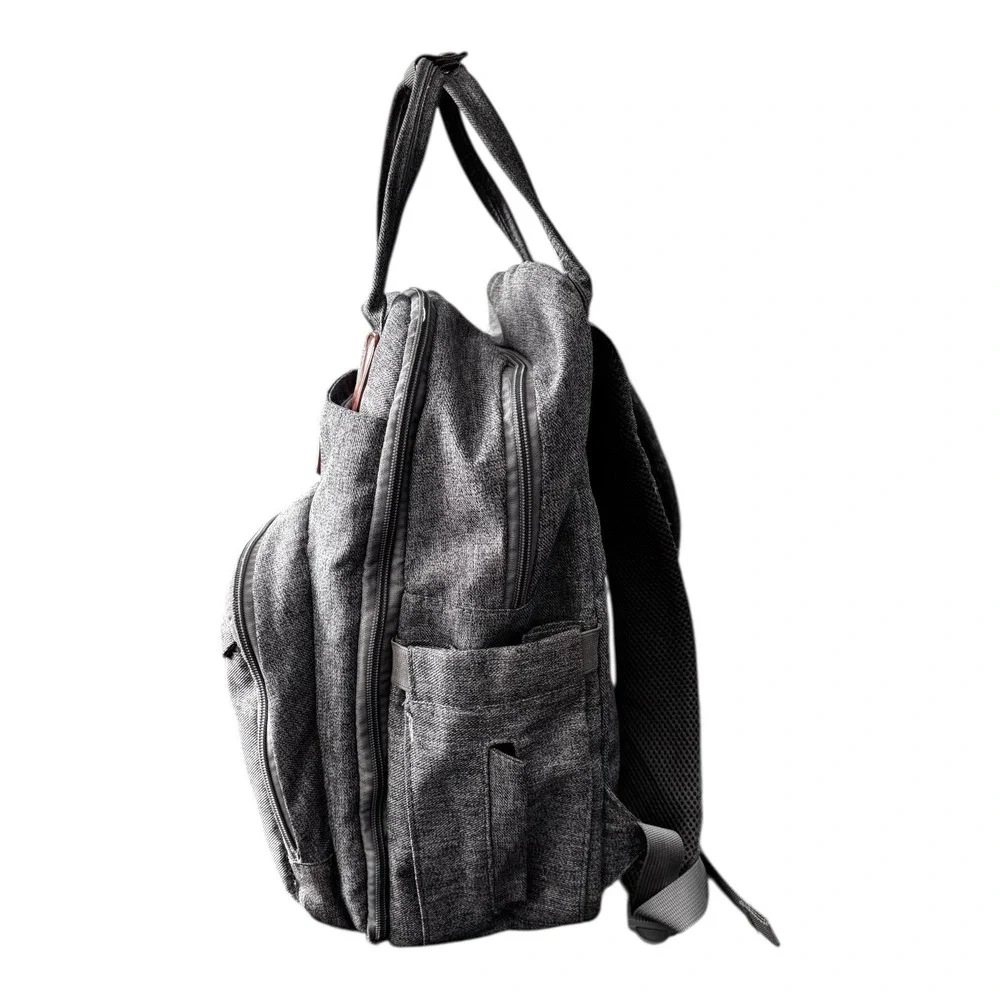 Ruvalino Diaper Bag Backpack Gray Gender Neutral Multi Pocket Compartments YW168